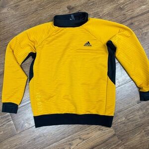 Adidas Men's Gold and Black Crewneck Sweater
